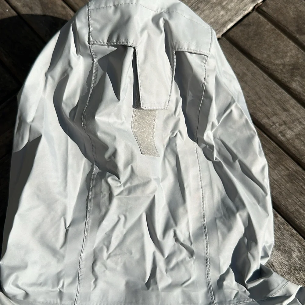 COLUMBIA Silver Gray Waterproof Hooded Jacket Kids M EUC - Picture 12 of 16